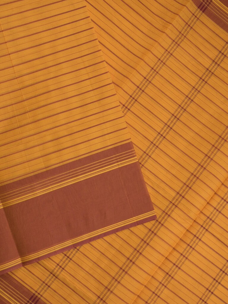 Kanchi cotton saree with allover stripes and running blouse