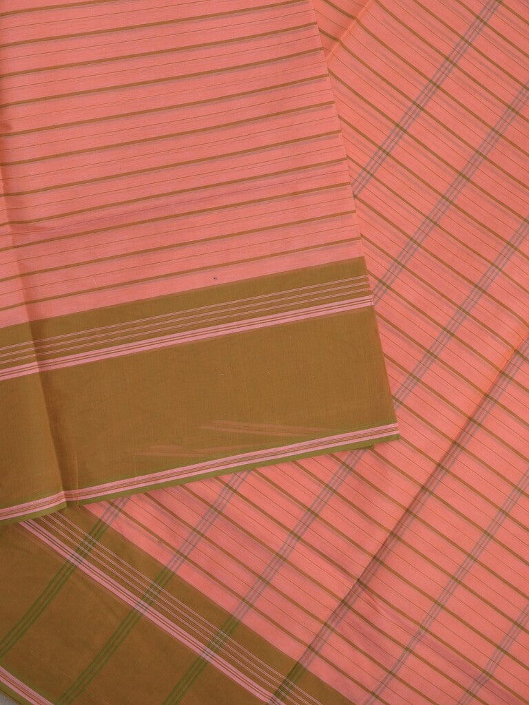 Kanchi cotton saree with allover stripes and running blouse