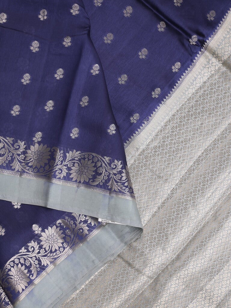Green mango fancy sarees with allover zari detailing and attached contrast blouse