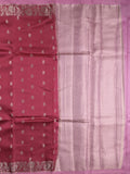 Green mango fancy sarees with allover zari detailing and attached contrast blouse