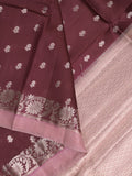 Green mango fancy sarees with allover zari detailing and attached contrast blouse