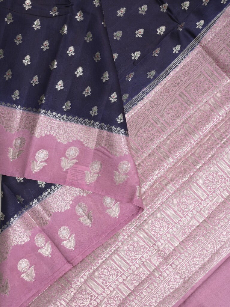 Green mango fancy sarees with allover zari detailing and attached contrast blouse