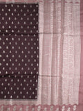Green mango fancy sarees with allover zari detailing and attached contrast blouse