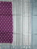 Green mango fancy sarees with allover zari detailing and attached contrast blouse