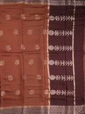 Maheshwari fancy saree with allover zari motifs & zari border with contrast blouse