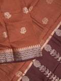 Maheshwari fancy saree with allover zari motifs & zari border with contrast blouse