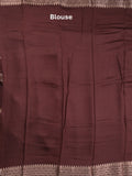 Maheshwari fancy saree with allover zari motifs & zari border with contrast blouse