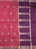 Maheshwari fancy saree with allover zari motifs & zari border with contrast blouse