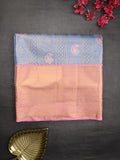 Kanchi tissue pattu saree light blue color allover zari weaves & kanchi border with rich pallu and contrast tissue blouse