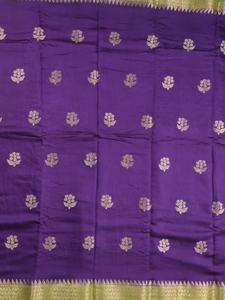 Maheshwari fancy saree with allover zari motifs & zari border with contrast blouse