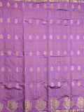 Dupion fancy saree purple color allover weaves & zari border with zari pallu and contrast blouse