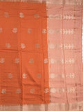 Maheshwari fancy saree with allover zari motifs & zari border with contrast blouse