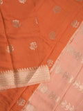 Maheshwari fancy saree with allover zari motifs & zari border with contrast blouse