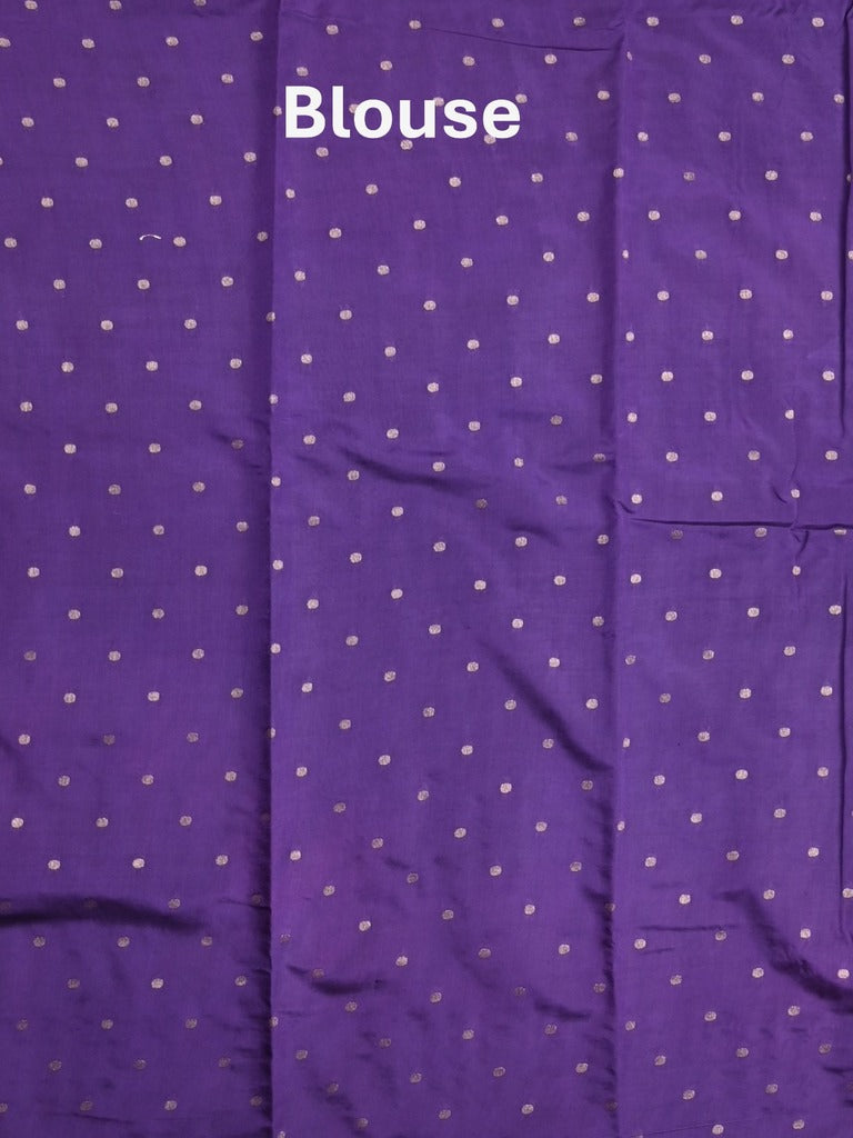 Dupion fancy saree purple color allover weaves & zari border with zari pallu and contrast blouse