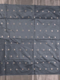 Chanderi fancy saree with allover zari motifs & zari border with zari pallu and attached self blouse