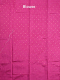 Dupion fancy saree red color allover weaves & zari border with zari pallu and contrast blouse