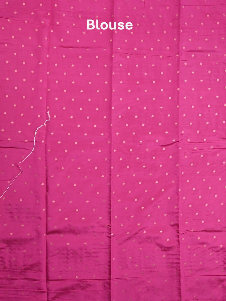 Dupion fancy saree red color allover weaves & zari border with zari pallu and contrast blouse