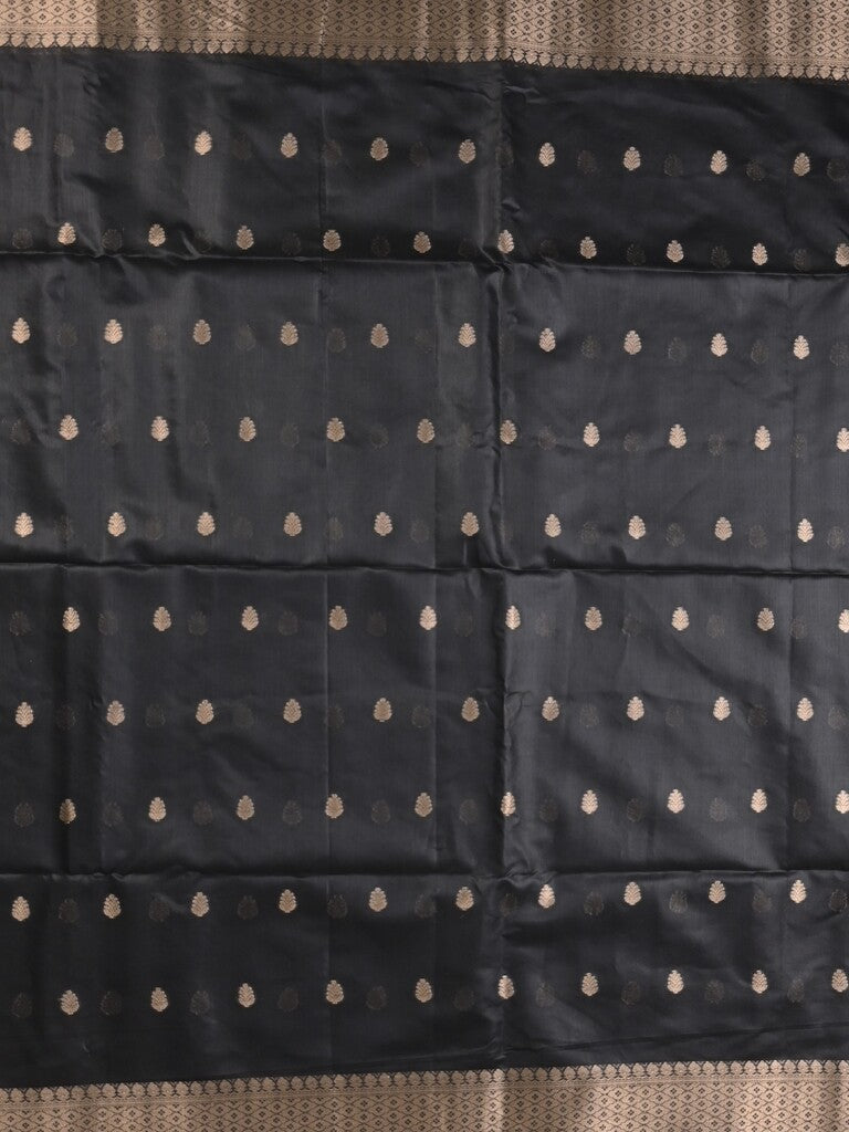 Chanderi fancy saree with allover zari motifs & zari border with zari pallu and attached self blouse