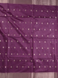 Chanderi fancy saree with allover zari motifs & zari border with zari pallu and attached self blouse