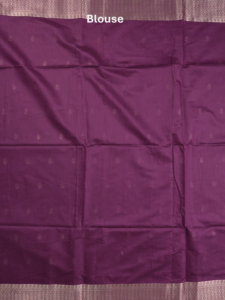 Chanderi fancy saree with allover zari motifs & zari border with zari pallu and attached self blouse