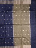 Chanderi fancy saree with allover zari motifs & zari border with zari pallu and attached self blouse