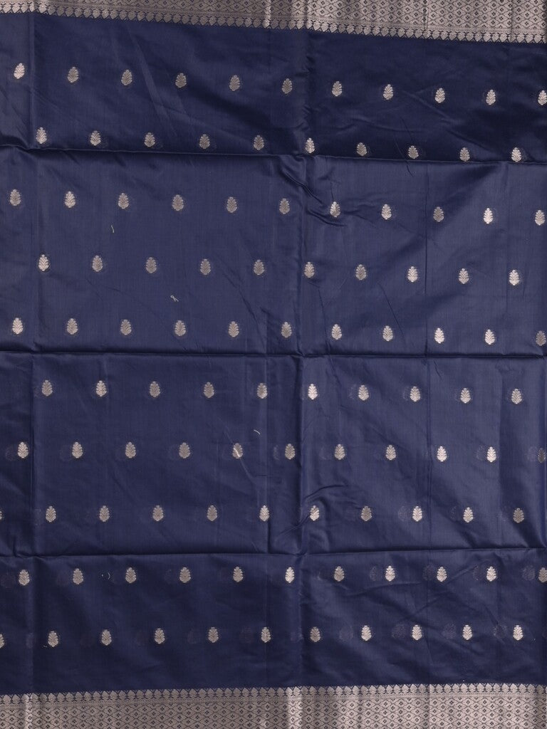 Chanderi fancy saree with allover zari motifs & zari border with zari pallu and attached self blouse