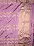 Dupion fancy saree light purple allover weaves & zari border with zari pallu and contrast blouse