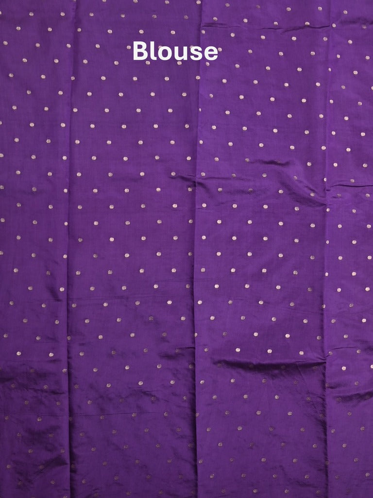 Dupion fancy saree light purple allover weaves & zari border with zari pallu and contrast blouse