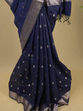 Chanderi fancy saree with allover zari motifs & zari border with zari pallu and attached self blouse