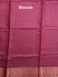 Dola silk fancy saree sky blue color allover prints & zari border with printed pallu and plain blouse