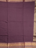 Chanderi fancy saree dark wine color allover plain & zari border with zari pallu and tissue blouse