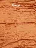 Chanderi fancy saree orange color allover plain & zari border with zari pallu and tissue blouse