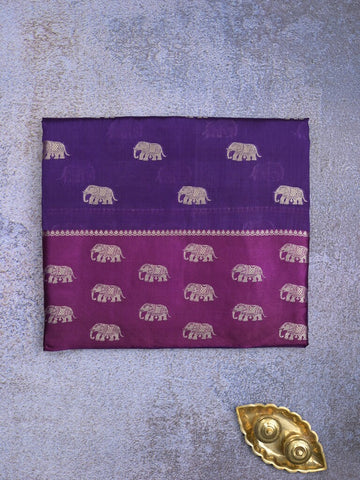 Raw mango fancy saree royal blue color allover zari motifs & zari border with brocade pallu and contrast plain blouse