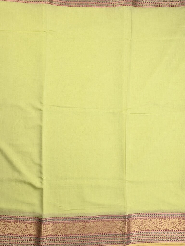 Chanderi fancy saree light pista green color allover plain & zari border with zari pallu and tissue blouse