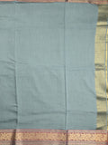 Chanderi fancy saree light blue color allover plain & zari border with zari pallu and tissue blouse