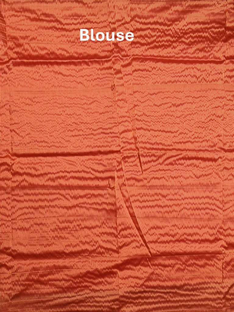 Chanderi fancy saree coral pink color allover plain & zari border with zari pallu and tissue blouse