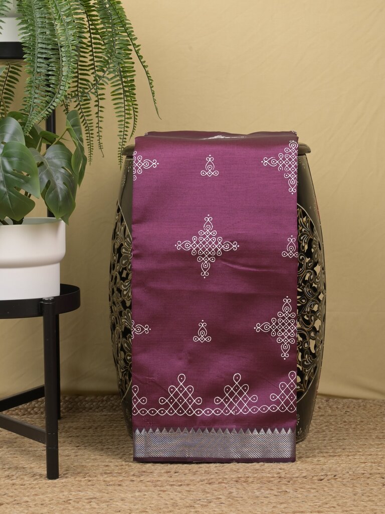 Mangalagiri fancy saree for women | pink | printed | zari border | party wear
