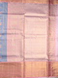 Kanchi tissue pattu saree light blue color allover zari weaves & kanchi border with rich pallu and contrast tissue blouse