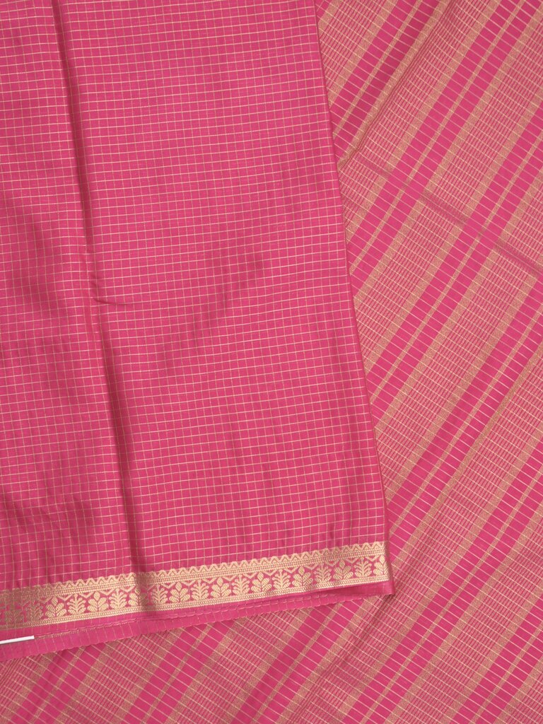 Crape fancy saree for women | pink| allover checks | zari border | party wear