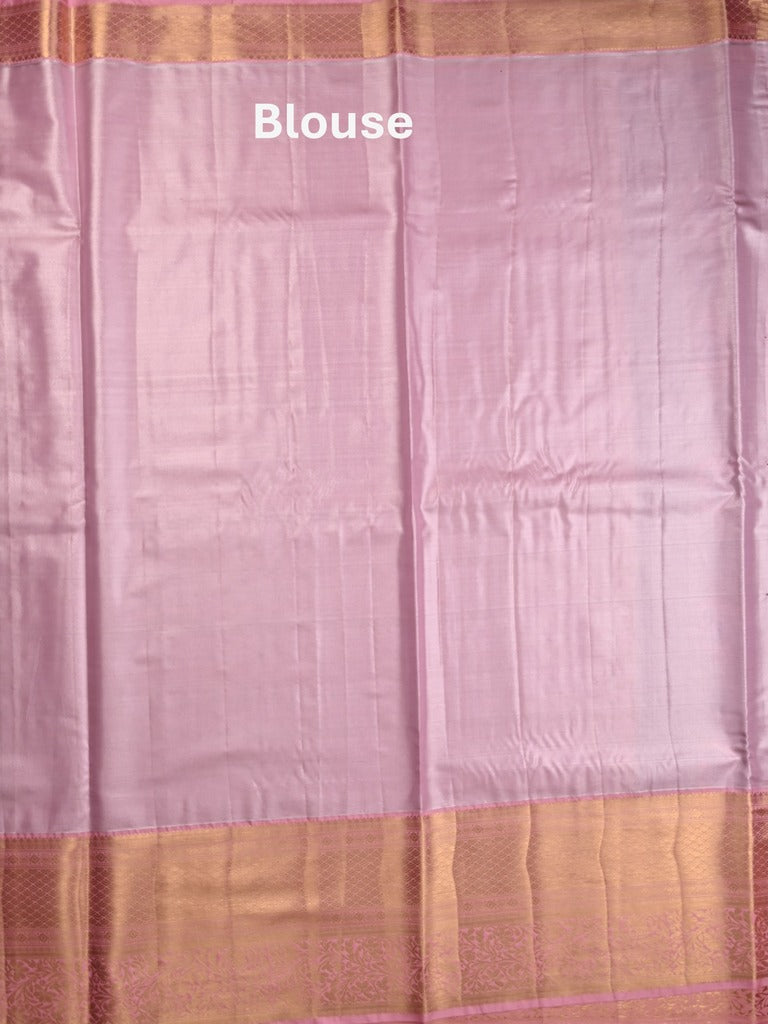 Kanchi tissue pattu saree light blue color allover zari weaves & kanchi border with rich pallu and contrast tissue blouse