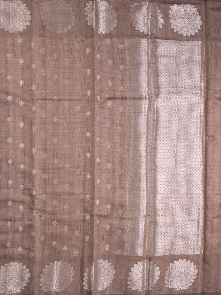 Mangalagiri fancy saree snuff color allover zari motifs & zari border with brocade pallu and brocade blouse