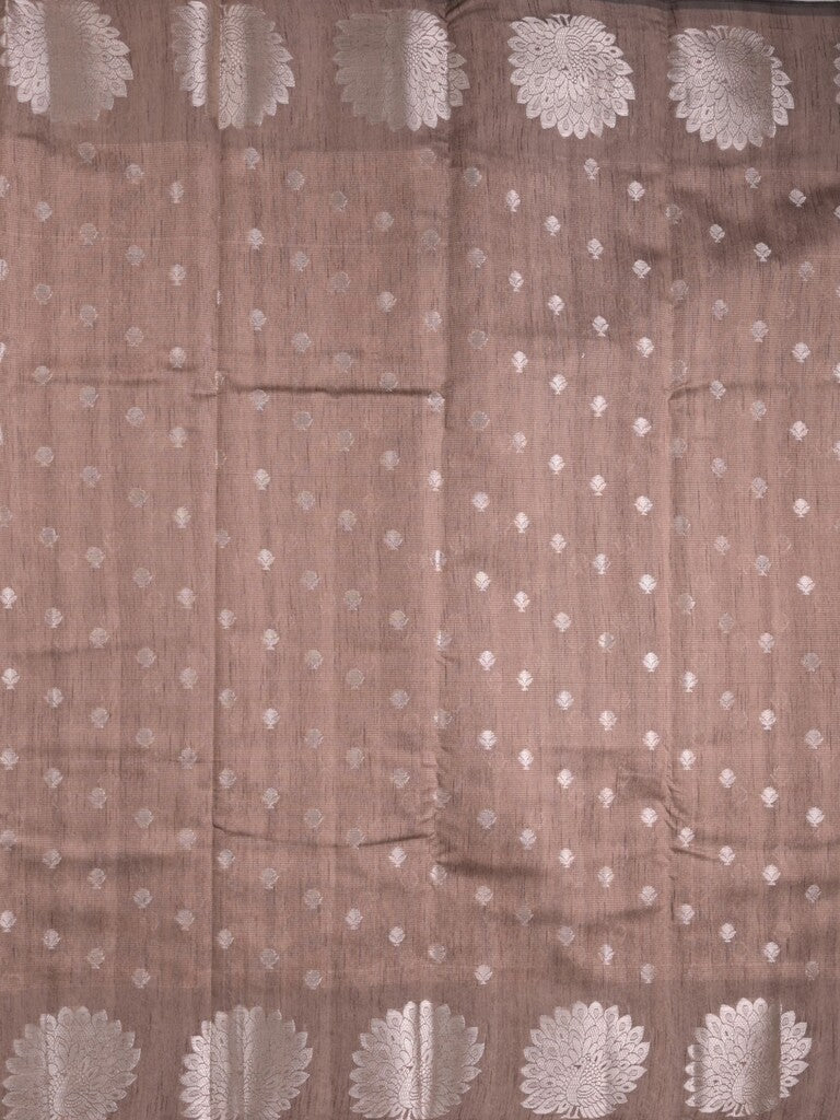 Mangalagiri fancy saree snuff color allover zari motifs & zari border with brocade pallu and brocade blouse