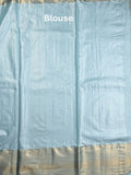 Kanchi tissue pattu saree grey color allover zari weaves & kanchi border with rich pallu and contrast tissue blouse