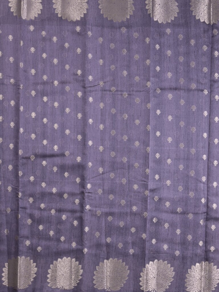 Mangalagiri fancy saree bluish grey color allover zari motifs & zari border with brocade pallu and brocade blouse