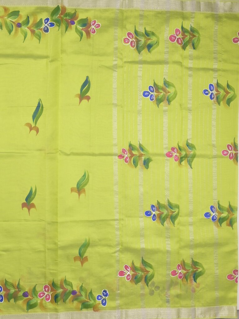 Mangalagiri fancy saree for women | black | printed | zari border | party wear