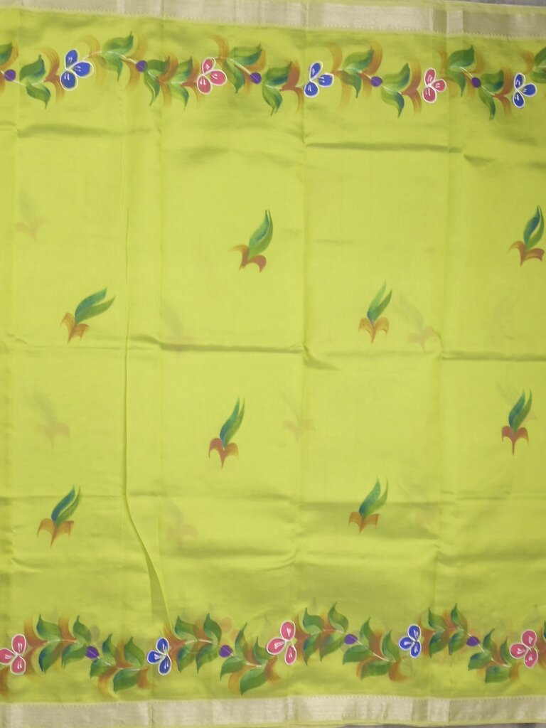 Mangalagiri fancy saree for women | black | printed | zari border | party wear