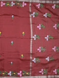 Mangalagiri fancy saree for women | black | printed | zari border | party wear