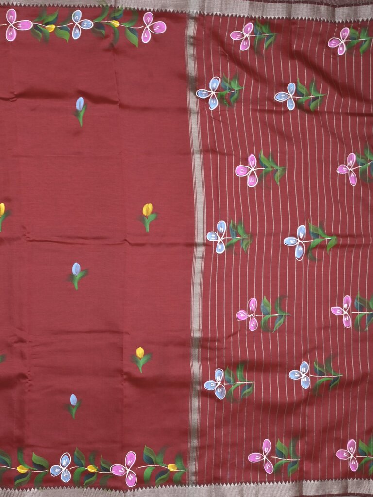 Mangalagiri fancy saree for women | black | printed | zari border | party wear
