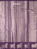 Mangalagiri fancy saree dark purple color allover zari motifs & zari border with brocade pallu and brocade blouse
