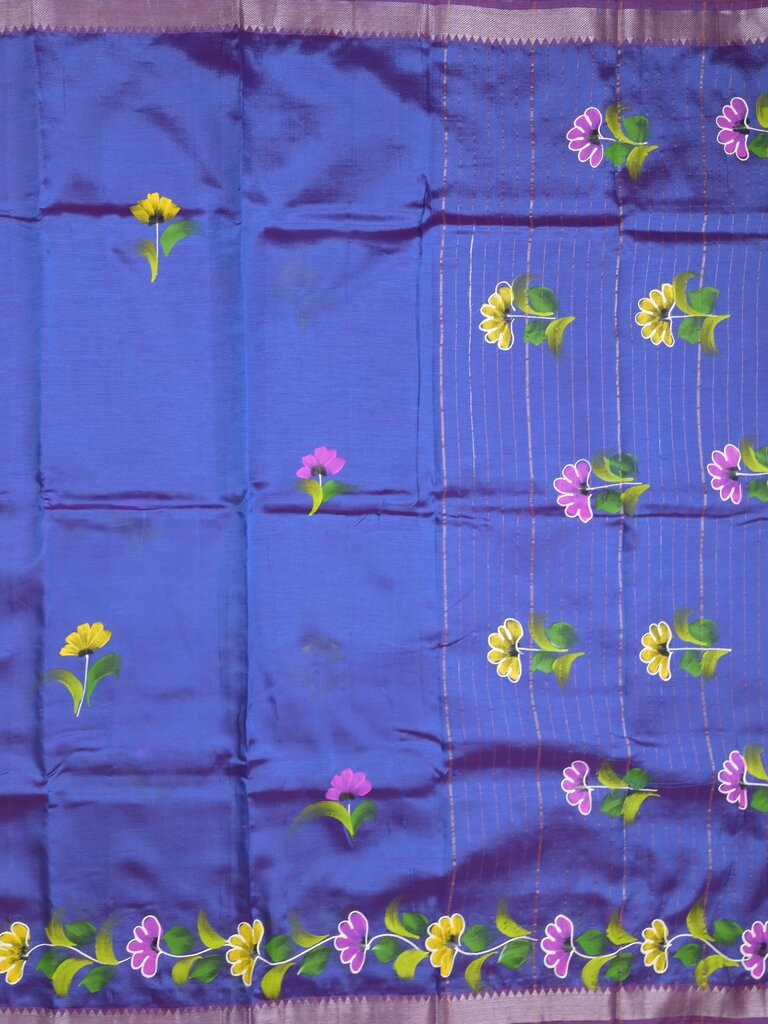 Mangalagiri fancy saree for women | black | printed | zari border | party wear